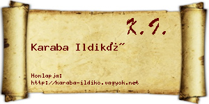 Karaba Ildikó névjegykártya